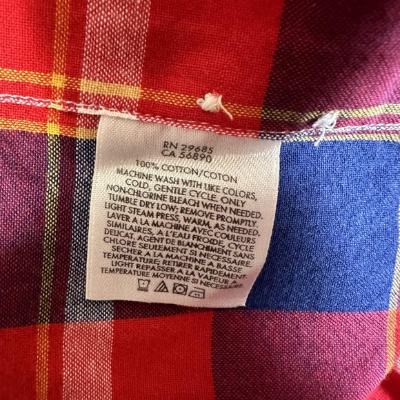 Pendleton Shirt Men Size L Red Plaid Short Sleeve 100% Cotton Single Pocket Surf - Picture 6 of 12